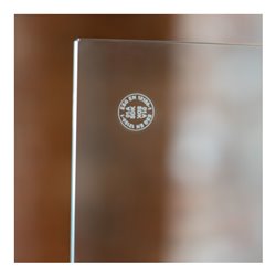 Schulte Hygiene- und Hustenschutz, 5 mm Sicherheitsglas (ESG), transparent, 750 x 475 mm, mit praktischer Durchreiche