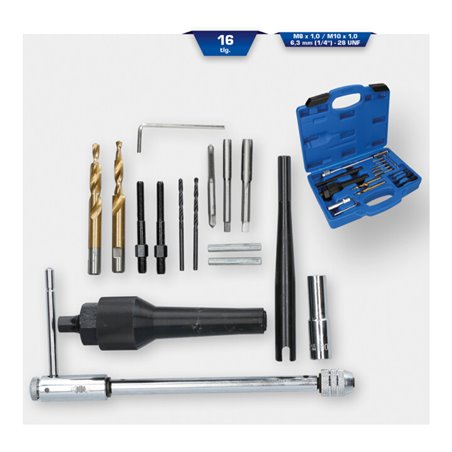 Brilliant Tools Glühkerzen-Ausbau- und Gewinde-Reparatur-Satz, 16-tlg