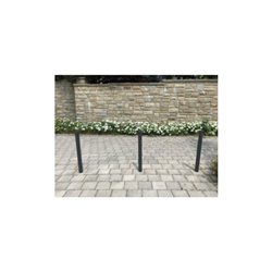 Schake Absperrpfosten Typ 4084FB, herausnehmbar, Ø 89mm + Dreikantverschluß, + Flachkopf (Feinstruktur) + angeschweißter Rosette