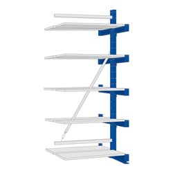 Regalwerk KARL-Kragarmregal Stahlfachboden Anbaufeld HxB 2000x1000x500 mm doppelseitig