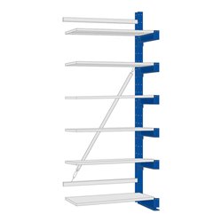 Regalwerk KARL-Kragarmregal Stahlfachboden Anbaufeld HxB 2500x1000x600 mm einseitig