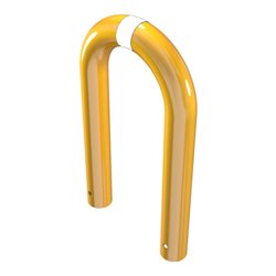 Schake Schutzbügel Ø76 mm, Breite 400 mm, Höhe über Flur 250mm, zum Einbetonieren, gelb / schwarz