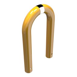 Schake Schutzbügel Ø76 mm, Breite 400 mm, Höhe über Flur 250mm, zum Einbetonieren, gelb / schwarz