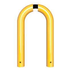 Schake Schutzbügel Ø76 mm, Breite 400 mm, Höhe über Flur 250mm, zum Einbetonieren, gelb / schwarz