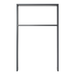 Schake Anlehnbügel aus Vierkantrohr 80x20mm, Breite: 750mm Gesamthöhe:1200 mm + Querholm, beschichtet