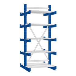 Regalwerk KARL-Kragarmregal Stahlfachboden Grundfeld HxB 2000x1000x800 mm doppelseitig