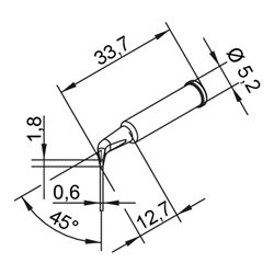 ERSA Lötspitze-ERSADUR, bleifrei, geb.1,8x0,6