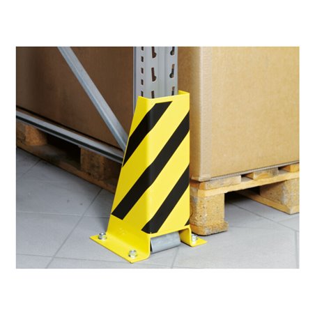 Regalwerk Rammschutz U-Form H: 400mm, Stahlblech lackiert gelb/schwarz für Zwischenständer