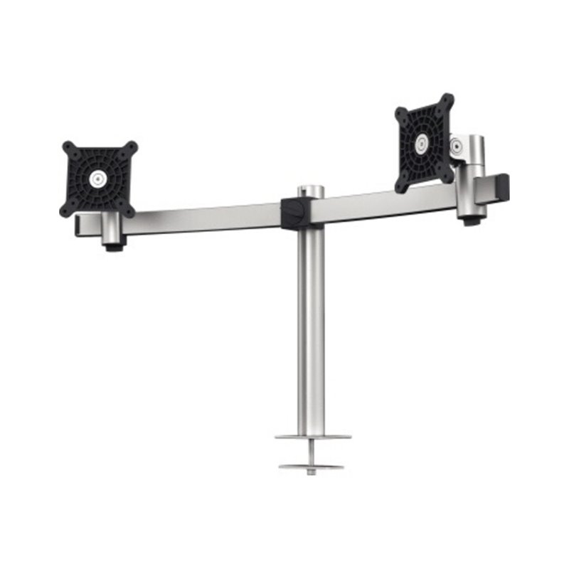 Durable Monitor Halterung für 2 Monitore, Tischdurchführung, silber metallic