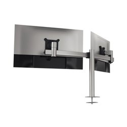 Durable Monitor Halterung für 2 Monitore, Tischdurchführung, silber metallic
