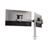 Durable Monitor Halterung für 2 Monitore, Tischdurchführung, silber metallic