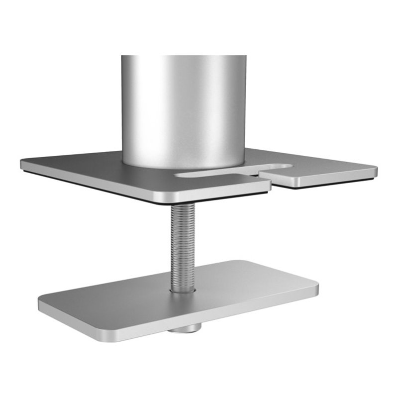 Durable Monitor Halterung für 1 Monitor und 1 Tablet, Tischdurchführung, silber metallic