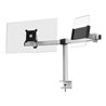 Durable Monitor Halterung für 1 Monitor und 1 Tablet, Tischklemme, silber metallic