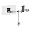 Durable Monitor Halterung für 1 Monitor und 1 Tablet, Tischklemme, silber metallic
