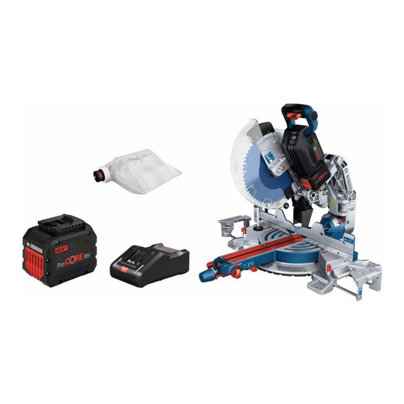 Bosch Akku-Kapp- und Gehrungssäge BITURBO GCM18V-305 GDC: 2x Akku 12.0Ah Schnellladeg.