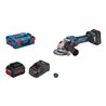 Bosch Akku-Winkelschleifer BITURBO GWS 18V-15 SC: 2x Akku 8.0Ah Schnellladege. L-BOXX