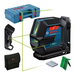 Bosch Linienlaser GLL 2-15 G mit Deckenklemme und Handwerkerkoffer