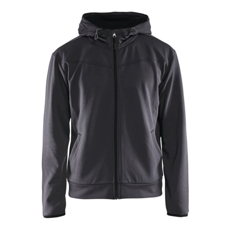 Blakläder Kapuzen-Sweatshirt, mittelgrau / schwarz, Unisex-Größe: M