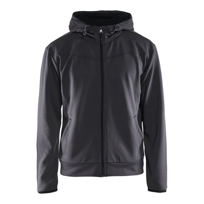 Blakläder Kapuzen-Sweatshirt, mittelgrau / schwarz, Unisex-Größe: L