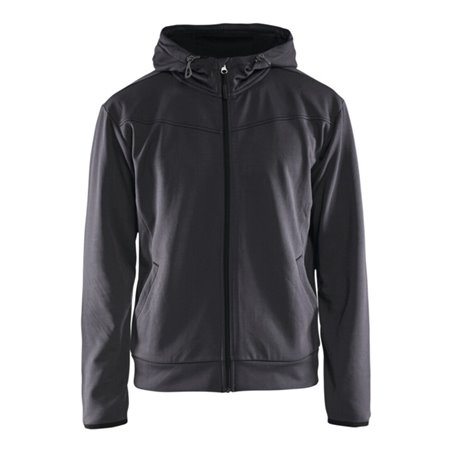 Blakläder Kapuzen-Sweatshirt, mittelgrau / schwarz, Unisex-Größe: L