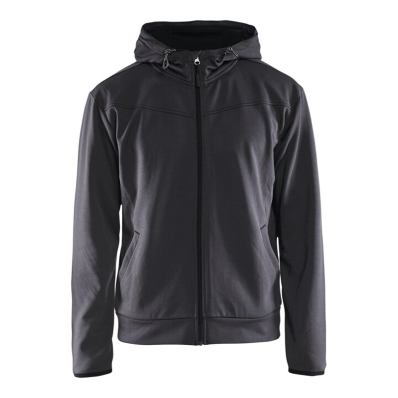 Blakläder Kapuzen-Sweatshirt, mittelgrau / schwarz, Unisex-Größe: XL