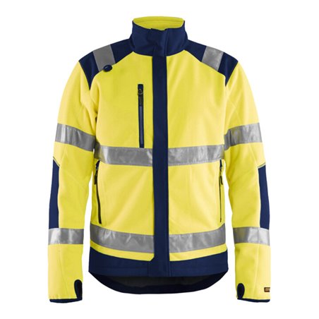 Blakläder Warnschutz-Fleecejacke, gelb / marineblau, Unisex-Größe: M