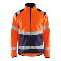 Blakläder Warnschutz-Softshell-Jacke, orange / marineblau, Unisex-Größe: 2XL