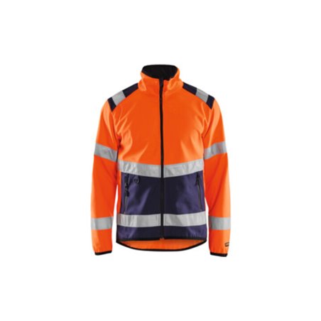 Blakläder Warnschutz-Softshell-Jacke, orange / marineblau, Unisex-Größe: XL