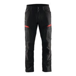 Blakläder Service Bundhose Service Plus, schwarz / rot, Konfektionsgröße 106 Grammatur 166