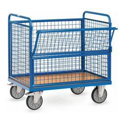 fetra Drahtkastenwagen 600 kg, mit Drahtgitter 50 x 50 x 4 mm, TPE-Bereifung