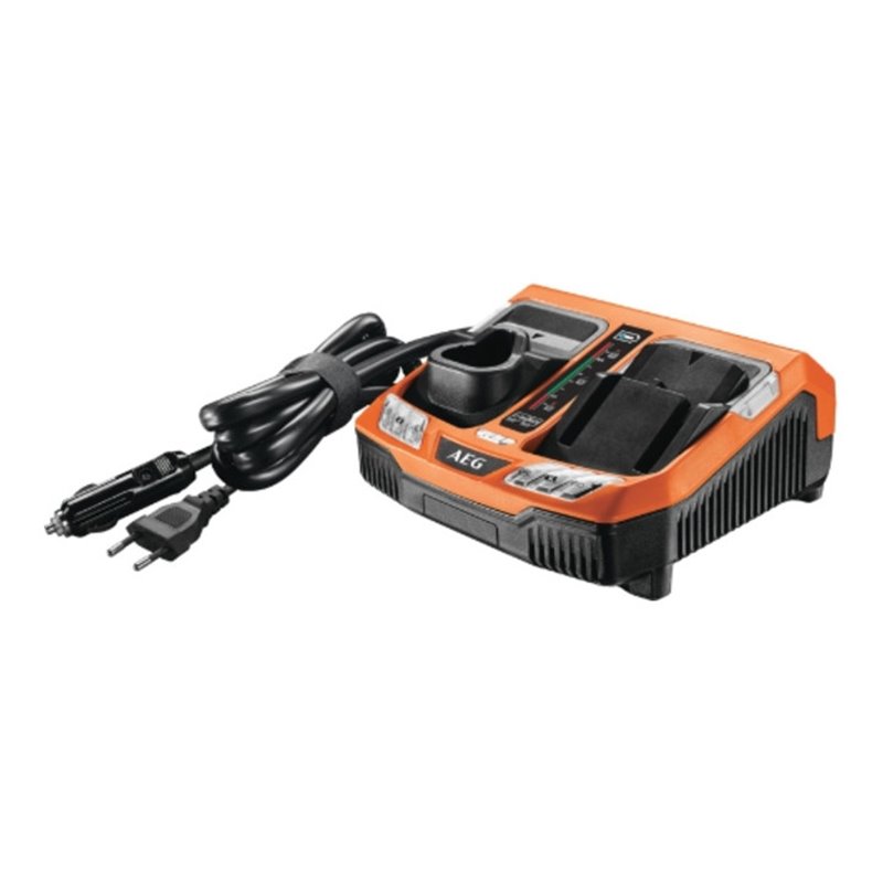 AEG 12 - 18 V Schnellladegerät, BLK1218, Inkl. 12 V Auto-Adapter zum Laden der Geräte, 5,0A Ladestrom in Karton