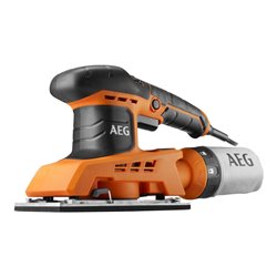 AEG 250 W Schwingschleifer FS250, Schleiftellergröße 90x87 mm, inkl. 4 x K60, 3 x K80, 3 x K120 Schleifblätter in Karton