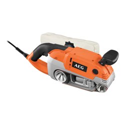 AEG 1010 W Bandschleifer HBS 1000 E, Schleifbreite 75 mm, inkl. Schleifband K80, Staubbeutel, Zusatzhandgriff, 4m Netzkabel in K