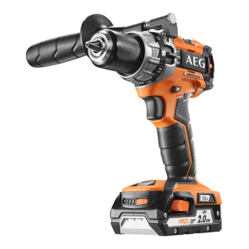 AEG Brushless Akku-Kompakt-Schlagbohrschrauber BSB18C2BLLI-202C Pro 18V inkl. 2x 2,0 Ah Akku und Lagegerät in Transportkoffer