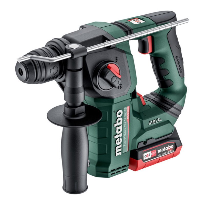 Metabo Akku-Bohrhammer PowerMaxx BH 12 BL 16 metaBOX 145 12V 2x4Ah LiHD + ASC 55