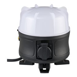 Brennenstuhl Mobiler 360° LED Baustrahler 30W, 3000 lm, 3m Kabel, spritzwassergeschützte Steckdose, IP54