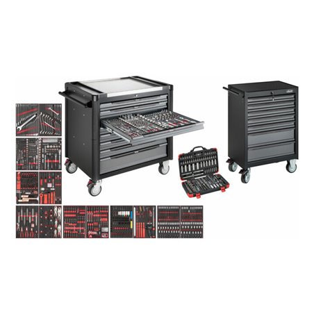 VIGOR Werkstattwagen-Duo mit 948-teiligem Sortiment