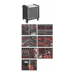 VIGOR Werkstattwagen-Duo mit 948-teiligem Sortiment