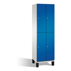 C+P Doppelstockspind Cambio auf Füßen 4 Fächer Front Enzianblau Korpus Lichtgrau