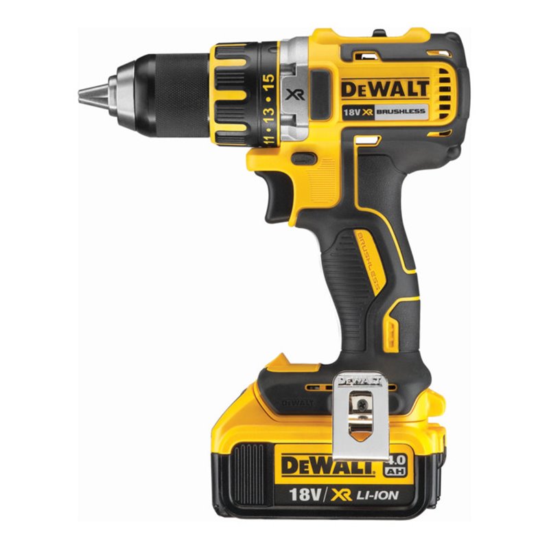 DEWALT 18 Volt / 4 Ah Bohrschrauber (bürstenlos), mit 3 Akkus