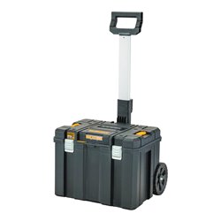 DEWALT TSTAK Großvolumige, mobile Box mit IP54 Schutz, Teleskopgriff und Schwerlasträdern