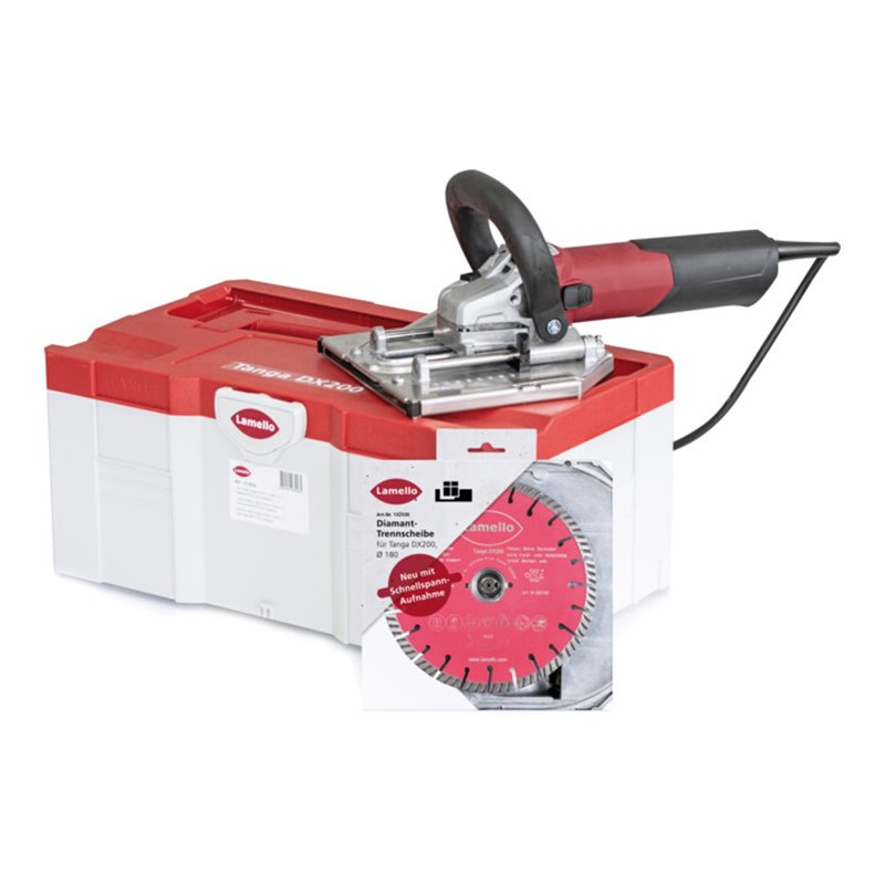 Lamello Tanga DX200 Dia Set im Systainer Fenstertrennfräse inkl. Diamanttrennscheibe ø 180mm, Staubschutzecke, Werkzeugset