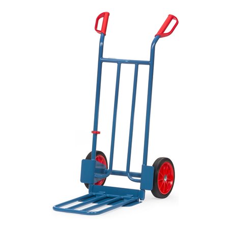 fetra Paketkarre 250 kg Tragkraft, Höhe 1150 mm, Stahlblech- und Klappschaufel