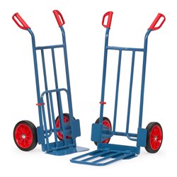 fetra Paketkarre 250 kg Tragkraft, Höhe 1150 mm, Stahlblech- und Klappschaufel