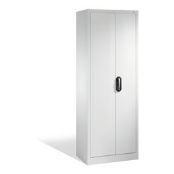 C+P Werkzeugschrank mit Drehtüren, innen 4 Böden, H1950xB700xT400mm Front Lichtgrau Korpus Lichtgrau