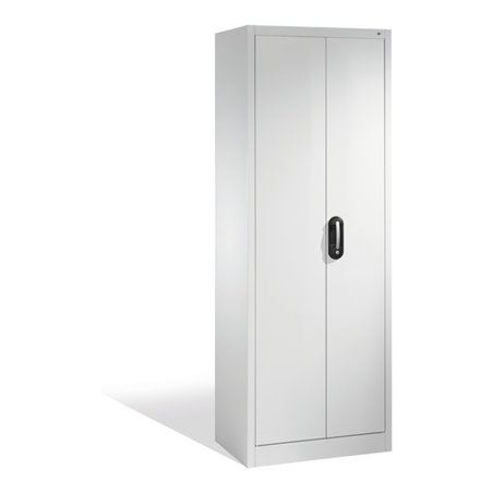 C+P Werkzeugschrank mit Drehtüren, innen 4 Böden, H1950xB700xT400mm Front Lichtgrau Korpus Lichtgrau