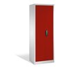 C+P Werkzeugschrank mit Drehtüren, innen 4 Böden, H1950xB700xT500mm Front Rubinrot Korpus Lichtgrau