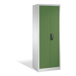 C+P Werkzeugschrank mit Drehtüren, innen 4 Böden, H1950xB700xT500mm Front Resedagrün Korpus Lichtgrau