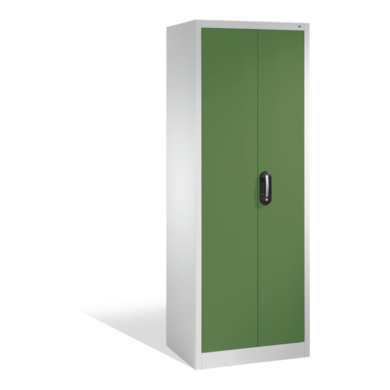 C+P Werkzeugschrank mit Drehtüren, innen 4 Böden, H1950xB700xT500mm Front Resedagrün Korpus Lichtgrau