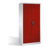 C+P Werkzeugschrank mit Drehtüren, innen 3 Böden und Wertfach, H1950xB930xT500mm Front Rubinrot Korpus Lichtgrau